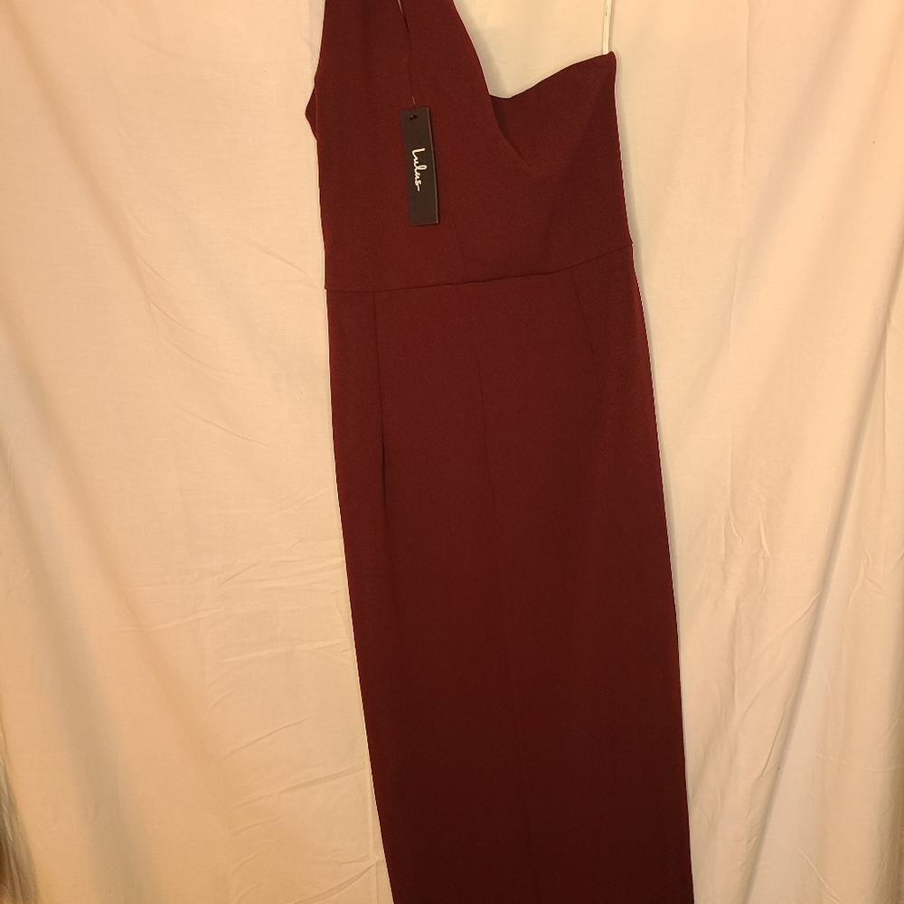 Lulus Burgundy One-Shoulder Cutout Asymmetrical Dress Size Medium
